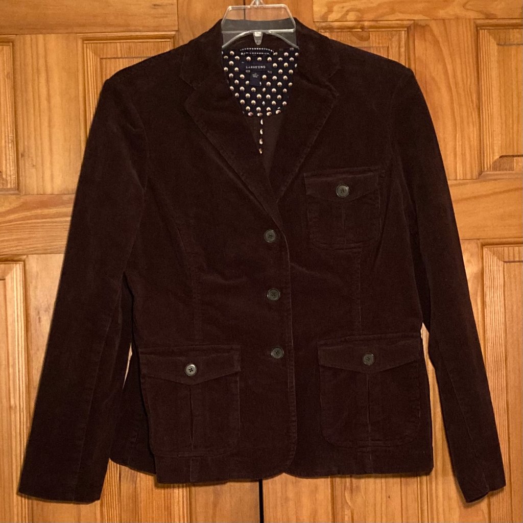 Nwot Vintage Lands' End Corduroy Jacket Coat Size 14